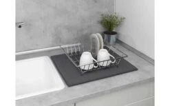 Wenko Mikrofaser Abtropfmatte Miko Grau -Camping im Freien 492416 3504791