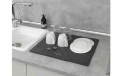 Wenko Mikrofaser Abtropfmatte Miko Grau -Camping im Freien 492428 3504797