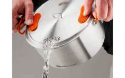 GSI Stainless Base Camper Medium Kochset 6 Teilig 2 Töpfe 2 / 3 Liter Bratpfanne 22,8 Cm -Camping im Freien 578247 3950299