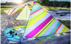 Bent Zip-Canvas Single Verbindbares Sonnensegel 250 X 250 X 250 Cm Limette -Camping im Freien 696500 4862600