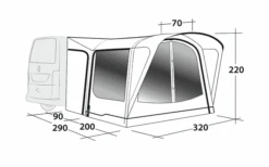 Outwell Parkville 200SA Flex Busvorzelt + ONS Leuchtelement-Set Bundle -Camping im Freien 736961 4959131
