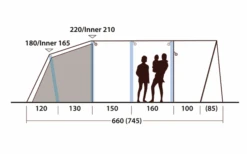 Outwell Hayward Lake 6ATC Aufblasbares Tunnelzelt 6 Personen -Camping im Freien 789692 5207240
