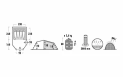 High Peak Zelt Goshawk 4 Tunnelzelt -Camping im Freien 803042 5244845